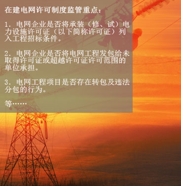 八、在建電網(wǎng)工程項(xiàng)目許可制度執(zhí)行情況
