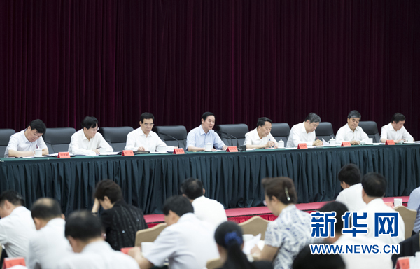7月12日，中共中央政治局委員、中央書記處書記、中宣部部長(zhǎng)劉奇葆在北京出席全國(guó)出版工作會(huì)議。 新華社記者 丁海濤 攝