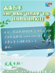 未來五年鄉(xiāng)村產(chǎn)業(yè)發(fā)展“任務(wù)清單”公布 這組數(shù)據(jù)值得關(guān)注！