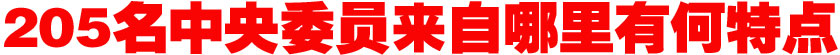 205名中央委員來(lái)自哪里？有何特點(diǎn)？