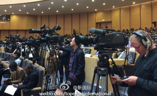 李克強即將在非盟總部發(fā)表演講，請柬&ldquo;一柬難求&rdquo;。圖片來源：&ldquo;新國際&rdquo;微博。