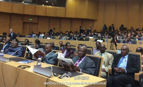 李克強即將在非盟總部發(fā)表演講，請柬&ldquo;一柬難求&rdquo;。圖片來源：&ldquo;新國際&rdquo;微博。