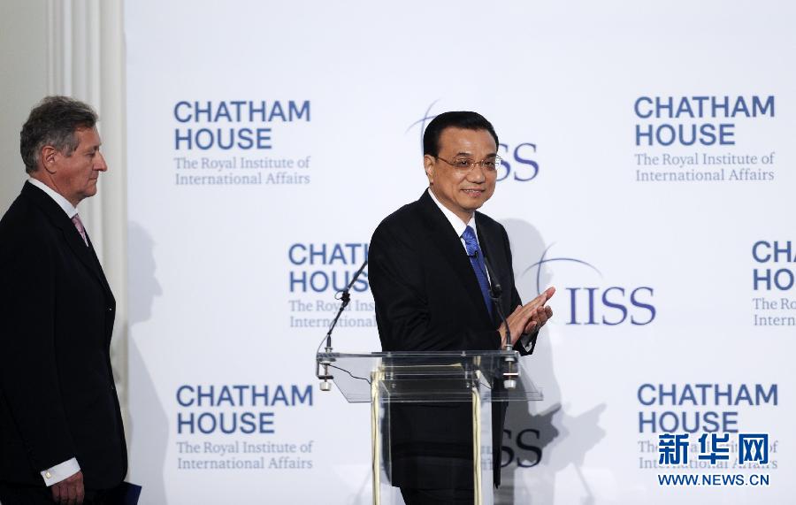 6月18日，國務(wù)院總理李克強在倫敦金融城市長官邸面向英國皇家國際問題研究所和國際戰(zhàn)略研究所兩大智庫發(fā)表題為《共建包容發(fā)展的美好世界》的演講。新華社記者 張鐸 攝