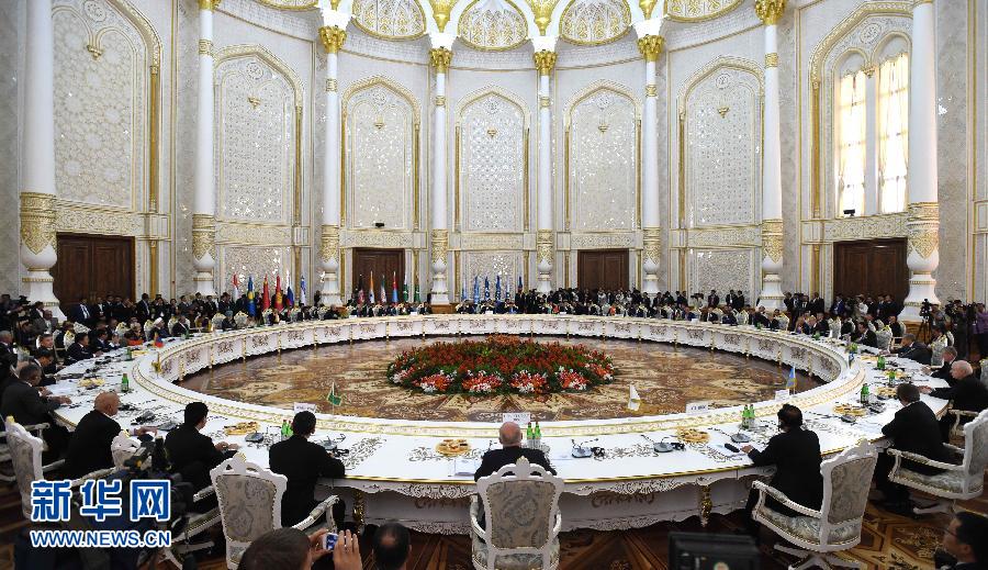 9月12日，上海合作組織成員國元首理事會第十四次會議在塔吉克斯坦首都杜尚別舉行。國家主席習近平出席會議并發(fā)表重要講話。新華社記者馬占成攝 