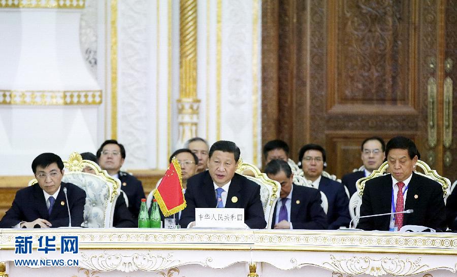 9月12日，上海合作組織成員國元首理事會第十四次會議在塔吉克斯坦首都杜尚別舉行。國家主席習(xí)近平出席會議并發(fā)表重要講話。新華社記者鞠鵬攝 