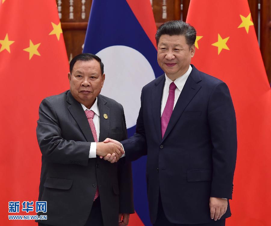 9月2日，國(guó)家主席習(xí)近平在杭州會(huì)見老撾國(guó)家主席本揚(yáng)。新華社記者張鐸攝