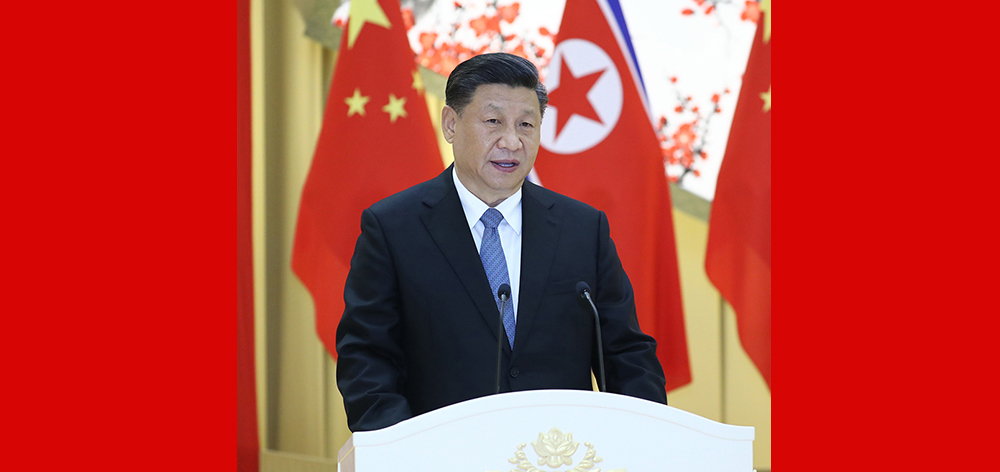 習近平出席朝鮮勞動黨委員長、國務委員會委員長金正恩舉行的歡迎宴會